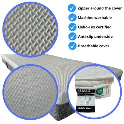 CLASSIC Mattress Cover 90x200 (16–22 cm) with Full Zipper, Anti-Slip Bottom, Carrying Handles, Washable at 40°C | Natalia Spzoo