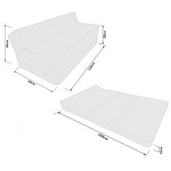 Folding mattress sofa 200x120x10 cm - 008