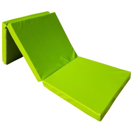 Gymnastic folding mattress 195x65x8 cm green