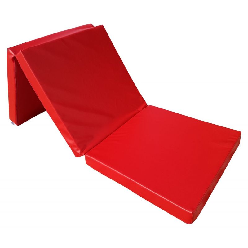 Gymnastic folding mattress 195x65x8 cm red