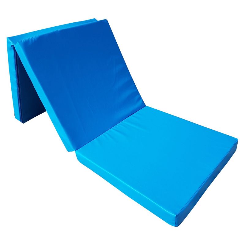Gymnastic folding mattress 195x65x8 cm blue