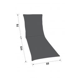 Double-sided mattress 190 x 55 cm for a outdoor bed, sunbed 2863605