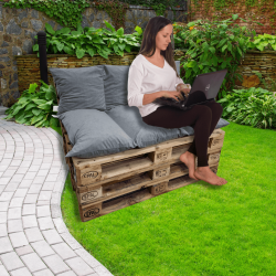 Set of garden pallet cushions with zipper 1008