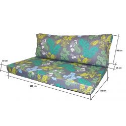 Pillow, pallet backrest mattress for garden with zipper 120 x 40 x 10 cm Style