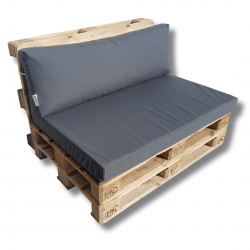 Pallet seating cushions set with zip anthracite