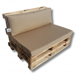 Pallet seating cushions set with zip light brown