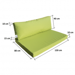 Pallet garden back pillow with zip light green