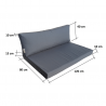 Pallet garden seating cushion with zip anthracite
