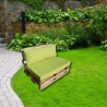 Pallet garden seating cushion with zip light green