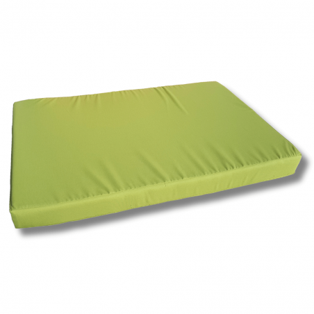 Pallet garden seating cushion with zip light green