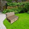 Pallet garden seating cushion with zip light brown
