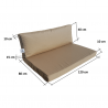 Pallet garden seating cushion with zip light brown