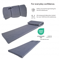 Mattress 200 x 60 x 6 cm, roll-up, foldable, adjustable length, 1008